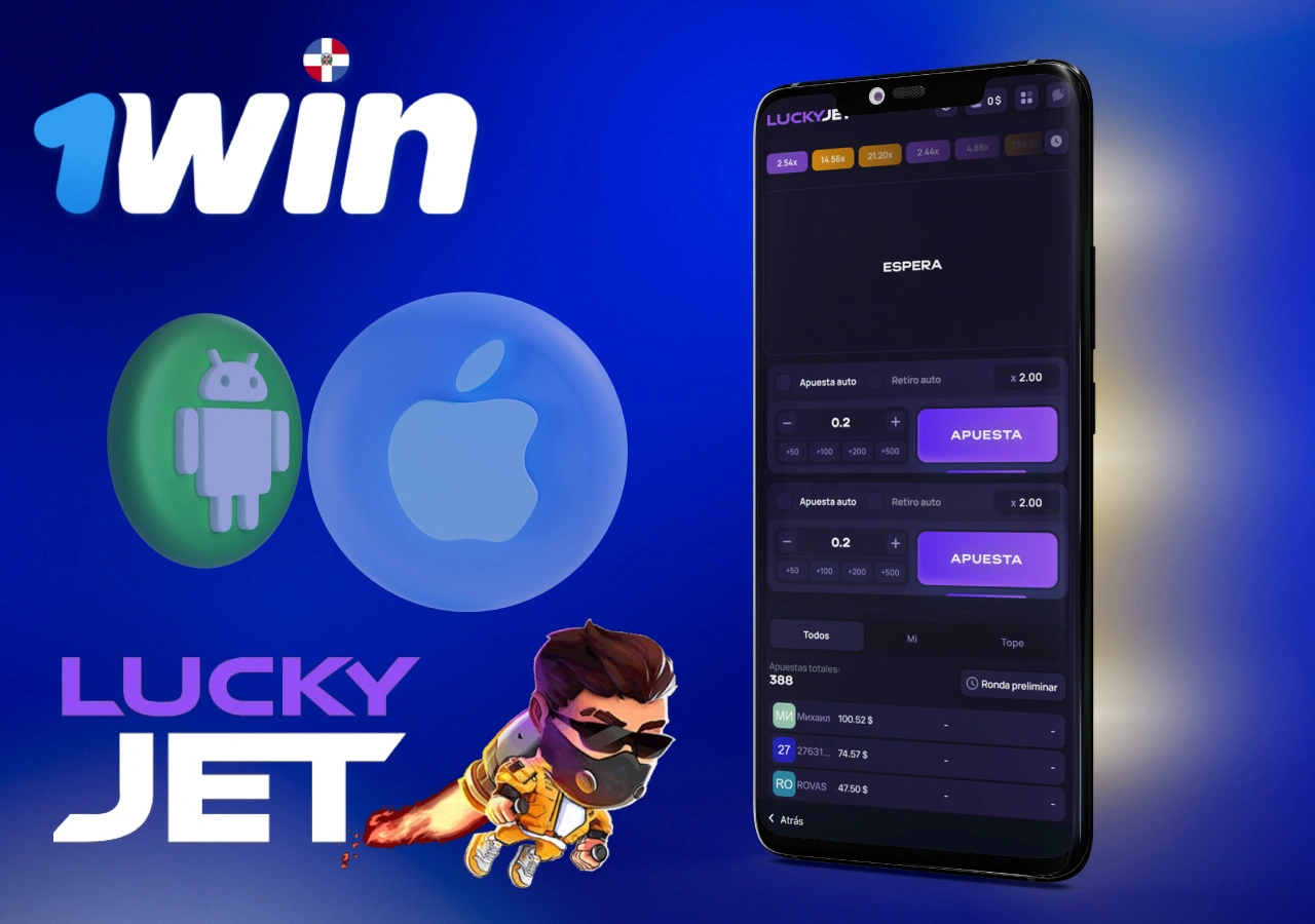 Jugar a Lucky Jet en la aplicación móvil de 1Win