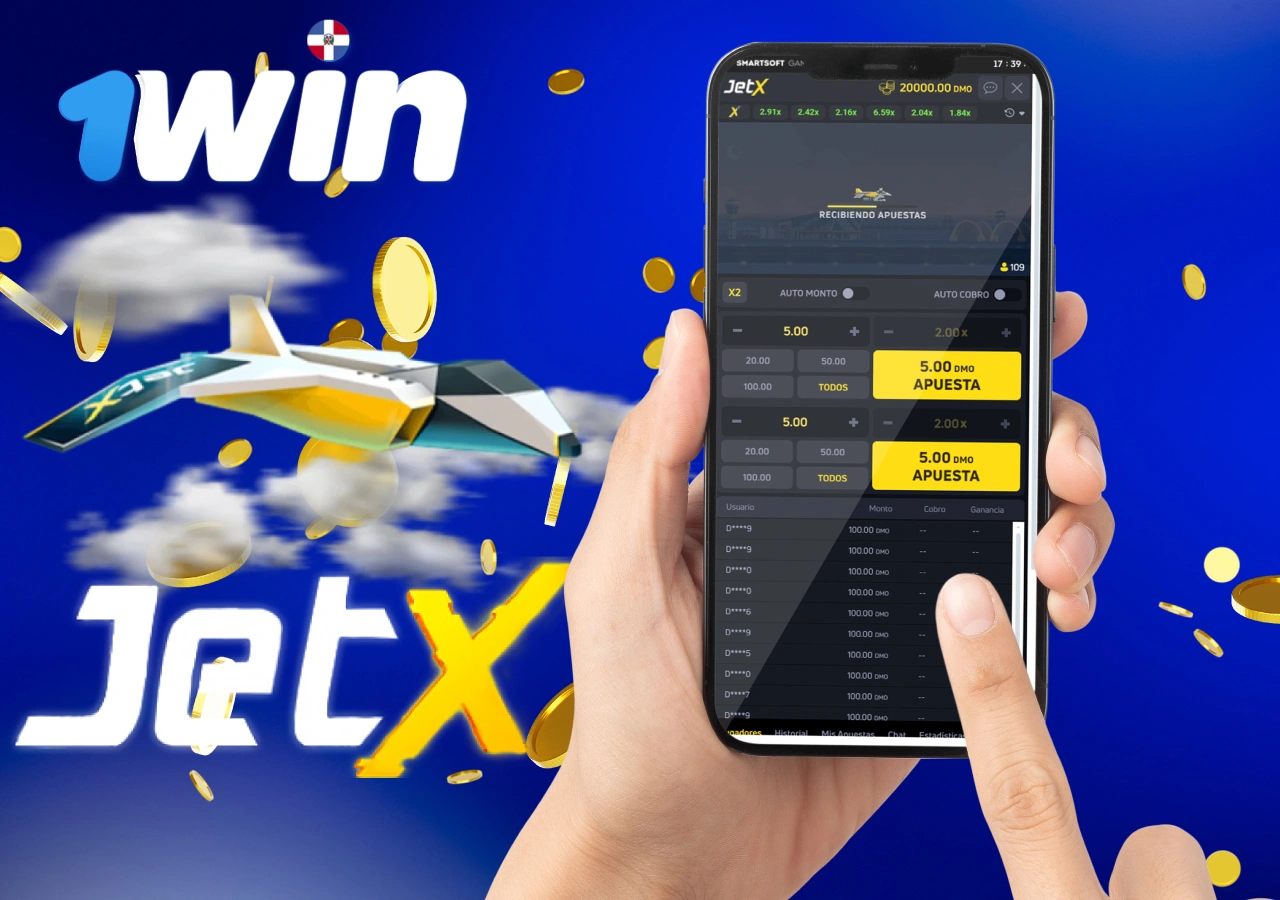 Jugar a JetX en la aplicación móvil de 1Win